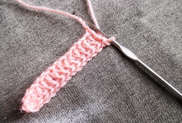 knit a double crochet into each