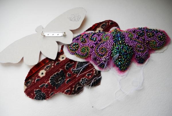 beaded moth brooch