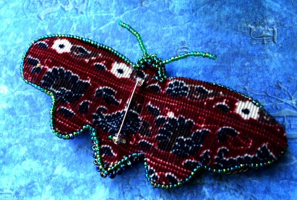 beaded moth brooch