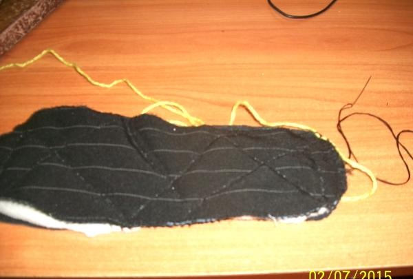 flip flops from an old handbag