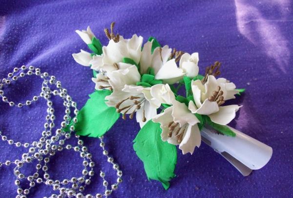 foamiran hairpin Jasmine