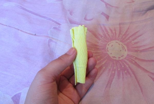 bouquet of daffodils made of corrugated paper