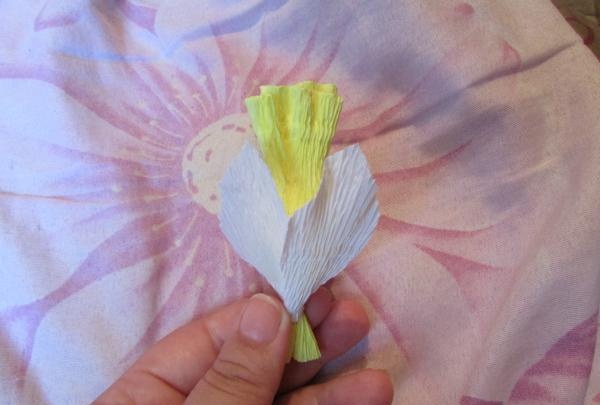 bouquet of daffodils made of corrugated paper