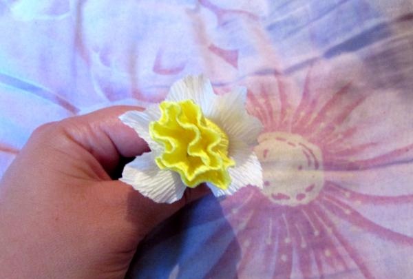 bouquet of daffodils made of corrugated paper