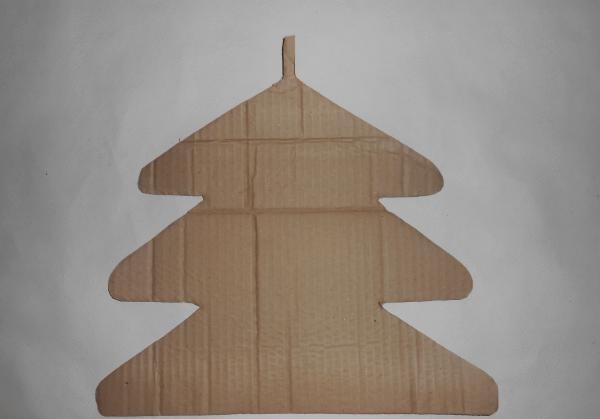 Christmas tree made of cardboard and polyethylene