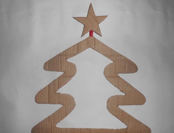 Christmas tree made of cardboard and polyethylene