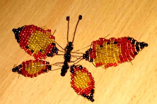 Panel Butterflies made of beads