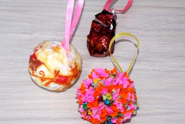 Christmas balls made of papier mache