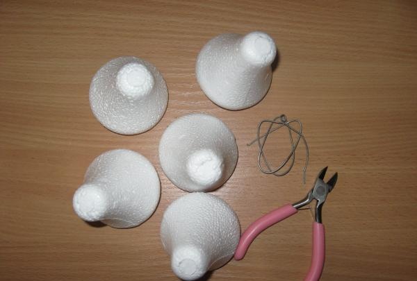 Decoupage of foam bells