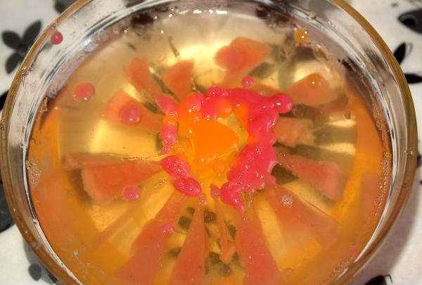 Volumetric flowers in jelly