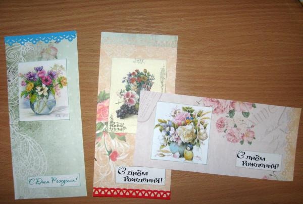 Birthday greeting envelopes