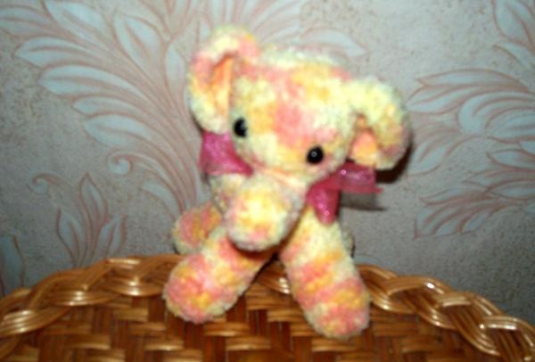 baby elephant made of multi-colored threads