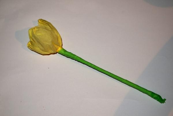 bouquet of tulips made of corrugated paper