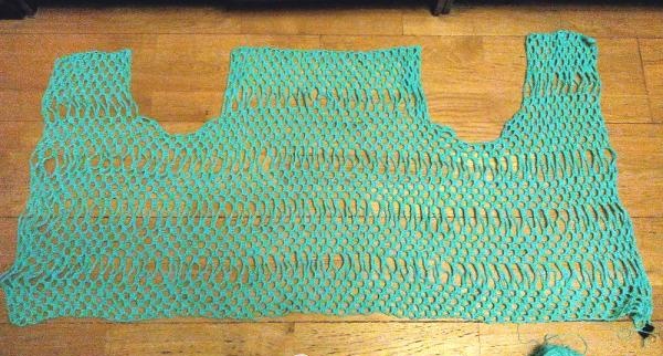 Crocheted mesh vest