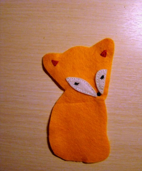 Bright red felt fox