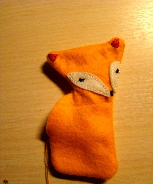 Bright red felt fox