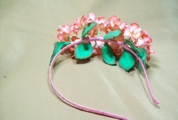 headband with flowers made of foamiran