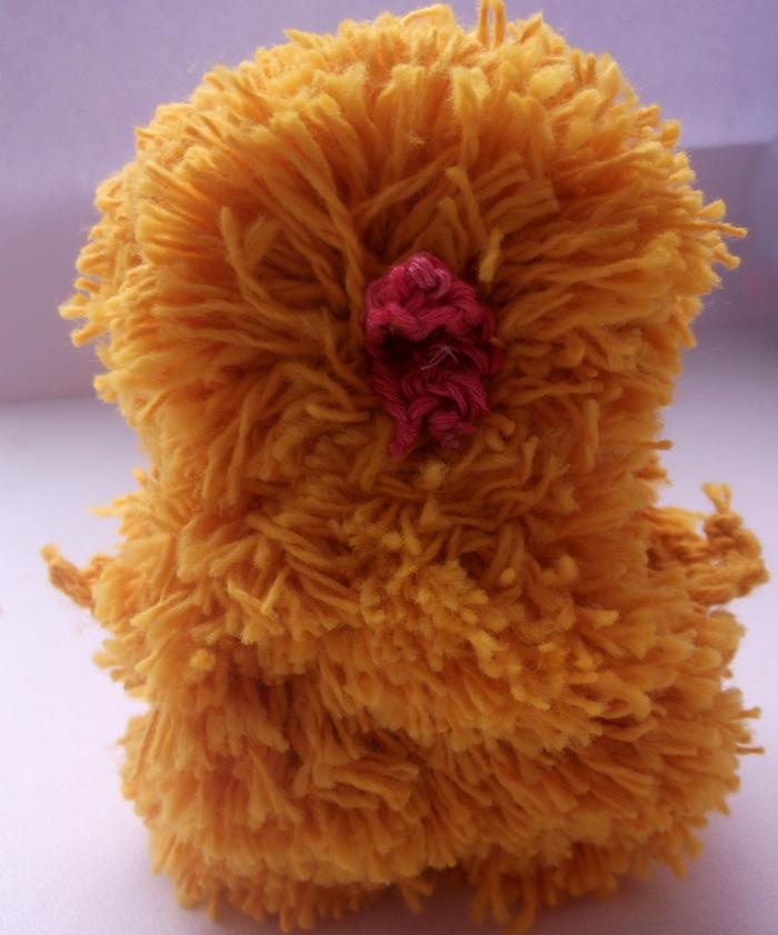 Chicken toy made from pompoms