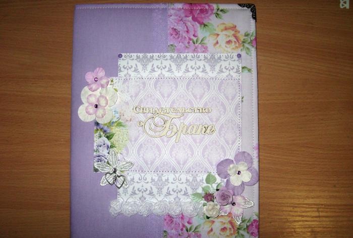 Folder for marriage certificate