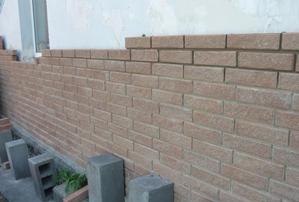 Finishing the house with facing bricks