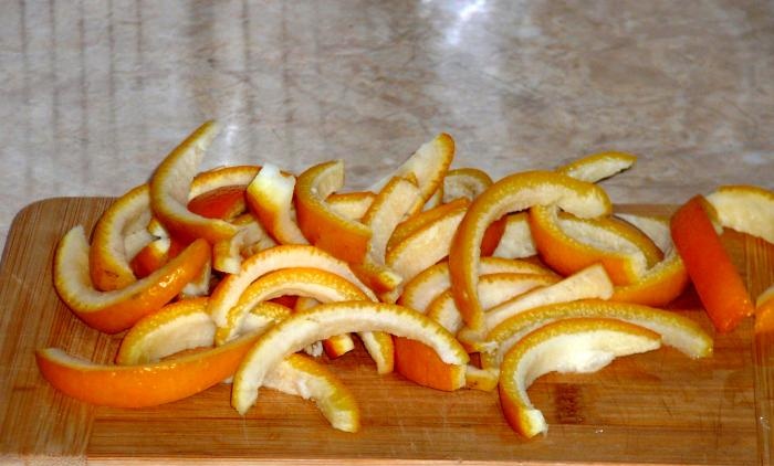 Candied orange peels without oil