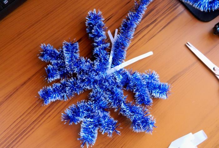 Snowflake made from scrap materials