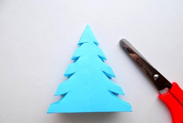 Blue paper Christmas tree