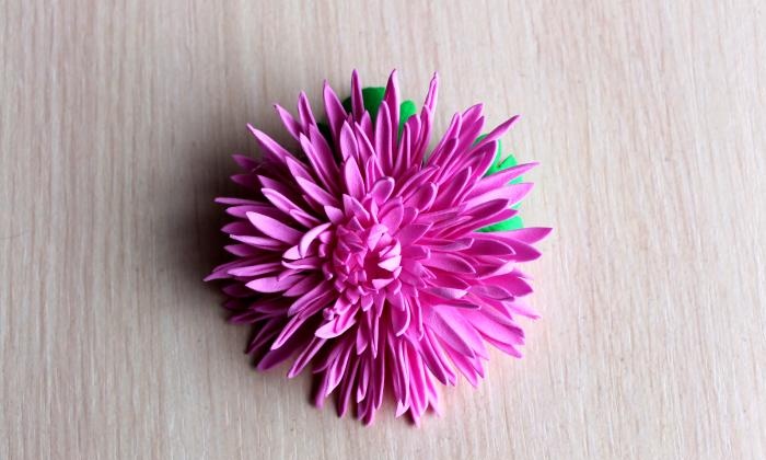 Hairpin made of foamiran Chrysanthemum