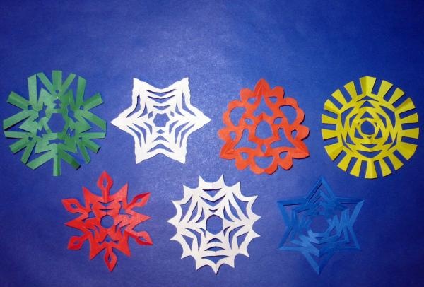 six-pointed snowflakes