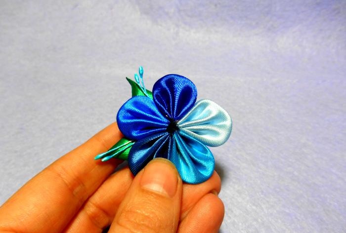 Flower made from ribbon remnants