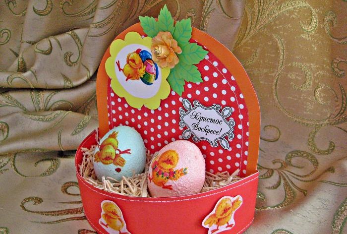 Easter basket with eggs