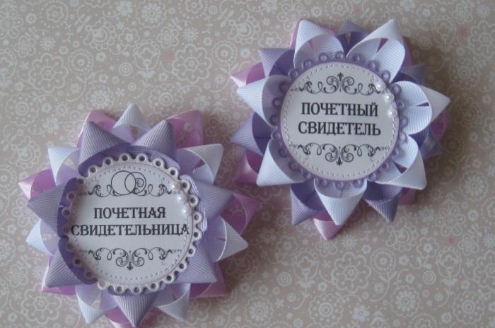 Medal badges for wedding witnesses