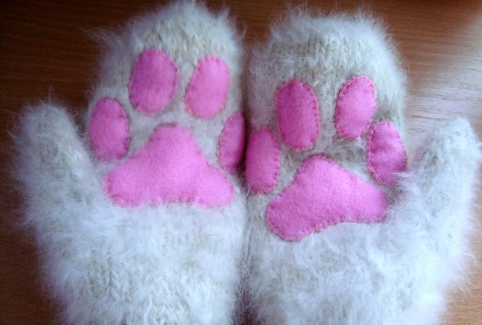 Decor of mittens Cat's paws