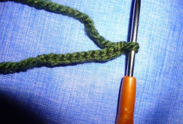 Cast on nine chain stitches