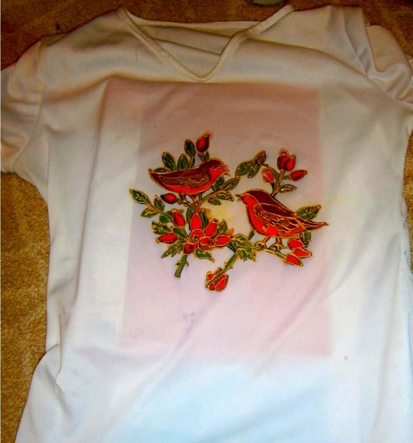 T-shirt with sparrows