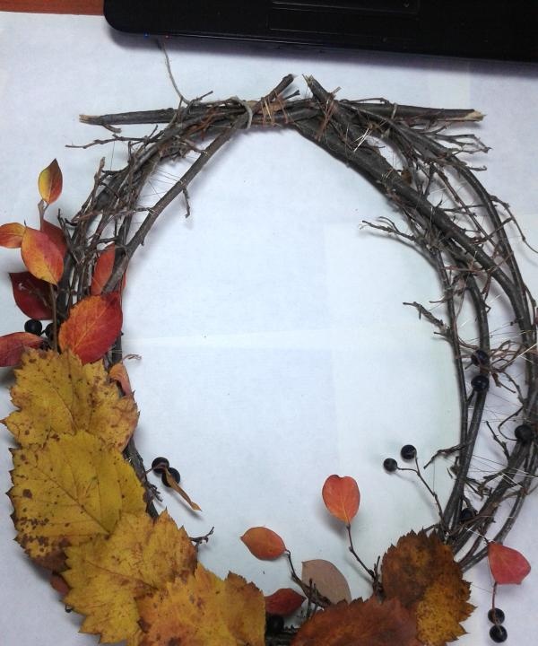 Decorative autumn wreath