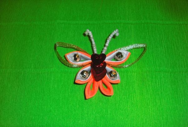 Orange Butterfly Hairpin