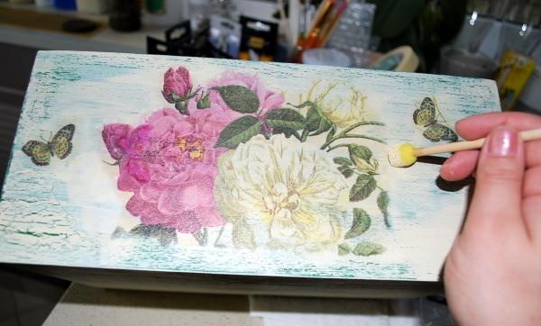 Decoupage wooden box