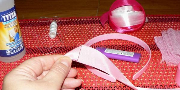 Satin ribbon headband