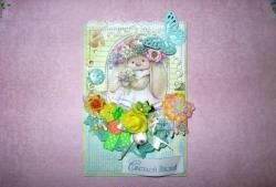 Easter card with handmade decorations