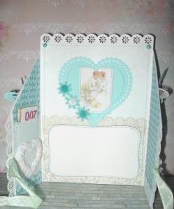 Folding card “Happy Wedding Day” tiffany color