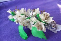 Hairpin made of foamiran “Jasmine”