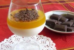 Panna cotta with orange juice and chocolate