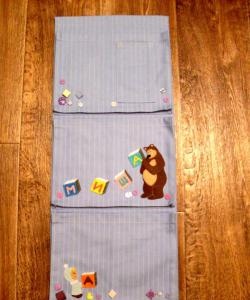 Textile pockets for a kindergarten locker