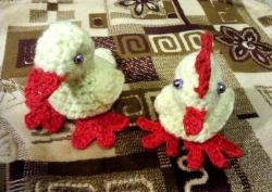 Crochet chicken and duckling