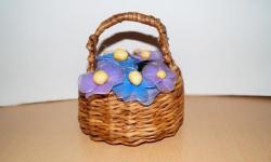 Basket with flowers made of nylon