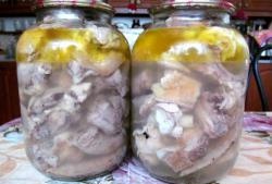 Poultry meat in brine (for long-term storage)