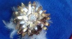 Gold-plated leather flower