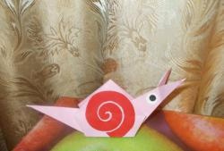 Funny origami snail