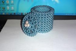 We braid the jar with beads